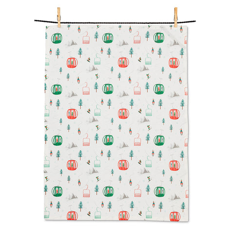 Ski Gondolas Tea Towel
