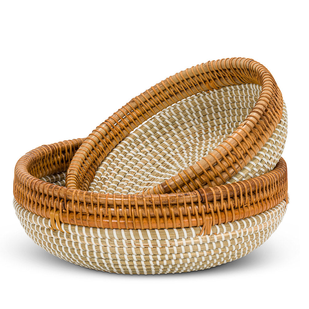 Natural Seagrass Low Rim Bowl