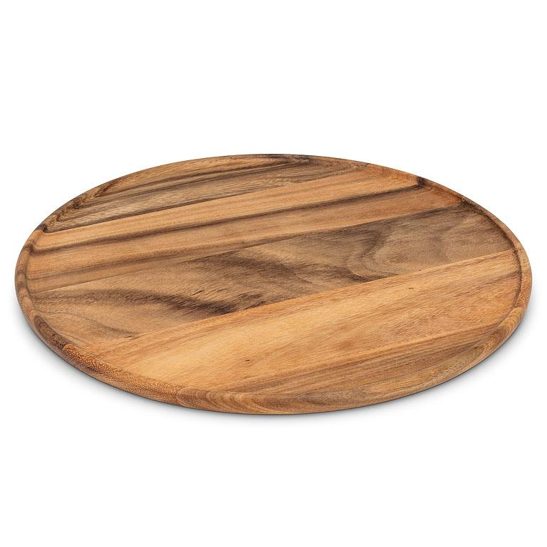 Large Round Acacia Wood Tray