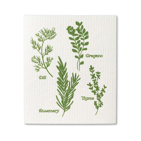 Assorted Herbs Swedish Dishcloths Set of 2