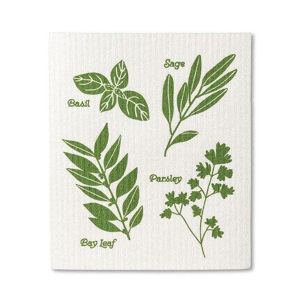 Assorted Herbs Swedish Dishcloths Set of 2