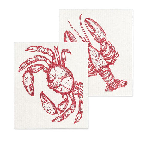 Lobster & Crab Swedish Dishcloths