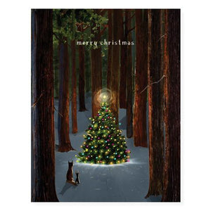 Tree Lighting Merry Christmas Card