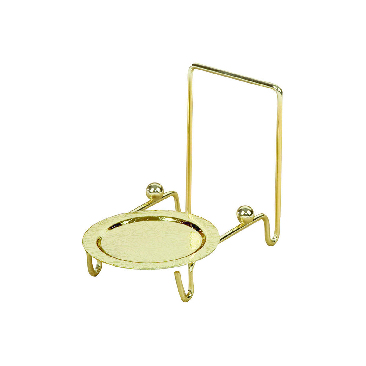 Etched  Brass Cup & Saucer Stand
