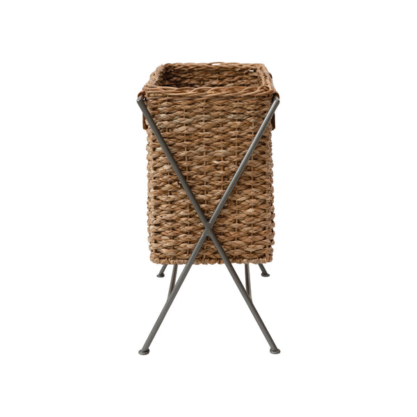 Hand-Woven Seagrass & Rattan Magazine Stand