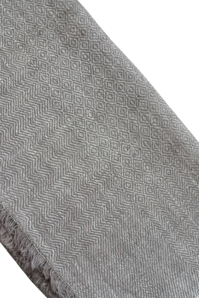 Linen Napkin - Metro White with Grey