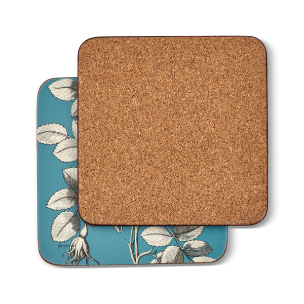 Pimpernel Etchings & Roses Blue Coasters Set of 6