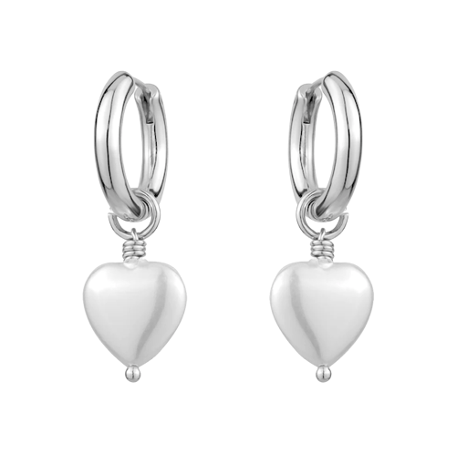 Freshwater Pearl Heart Hoop Earrings - 2 Colours