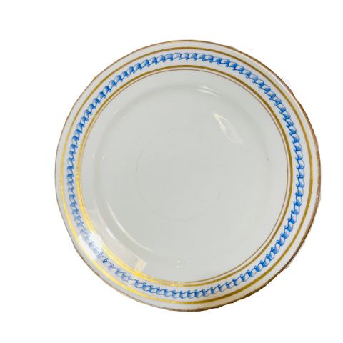 Vintage Blue, White & Gold Plate