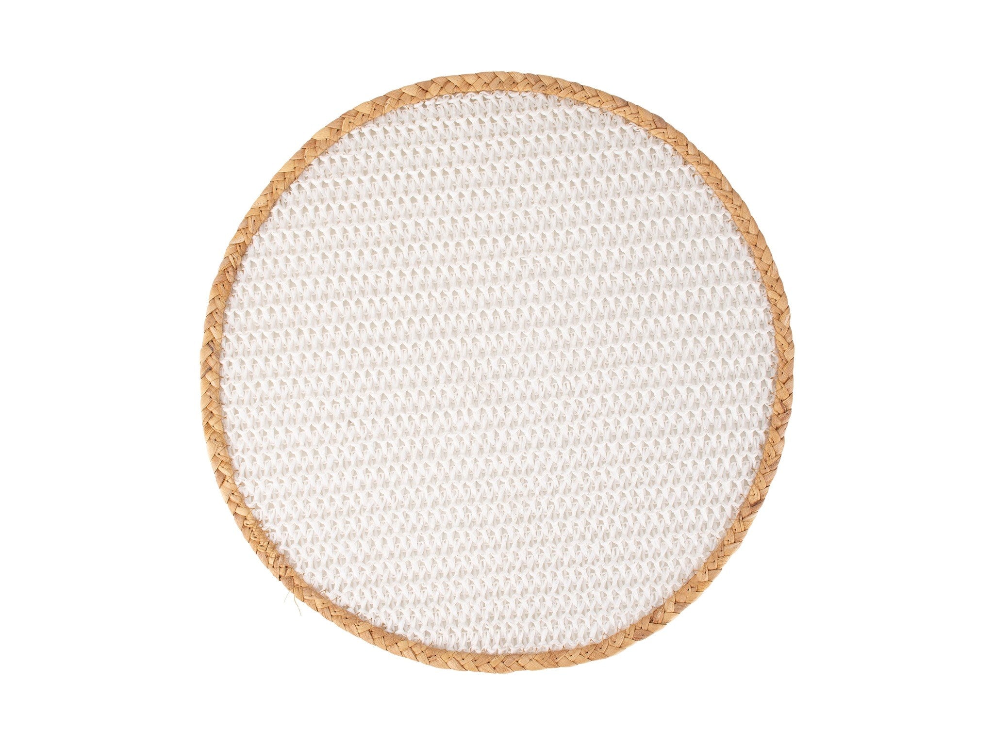 Round Woven White Placemat