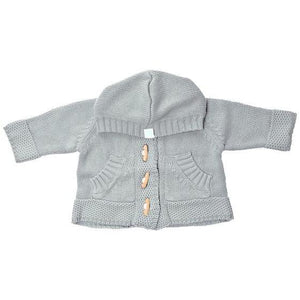 Baby Knit Hoodie in Grey