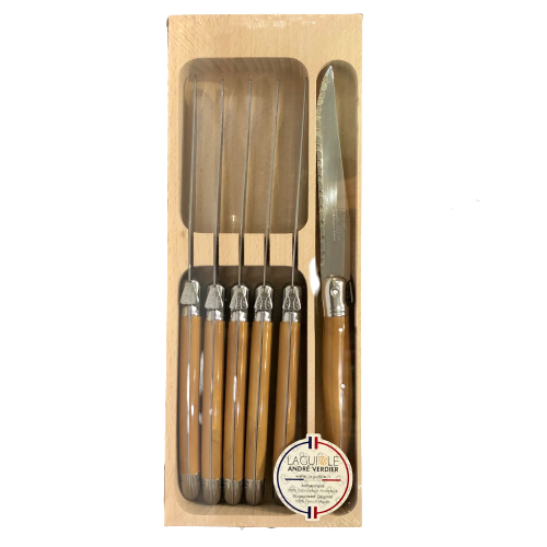 Laguiole French Steak Knives - Olive Wood