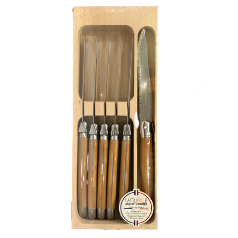 Laguiole French Steak Knives - Olive Wood