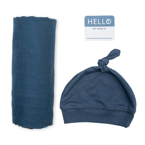 Lulujo Hello World Navy Newborn Set