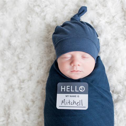 Lulujo Hello World Navy Newborn Set
