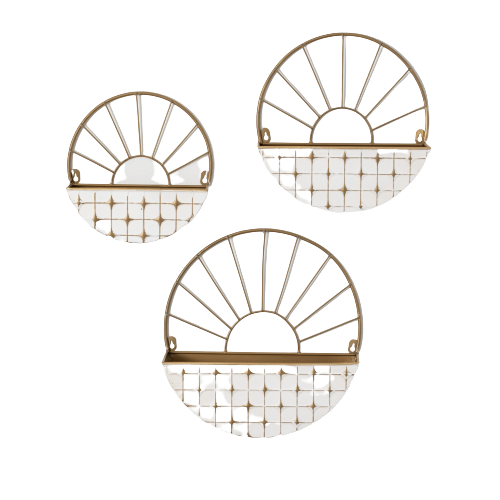 Gold & White Wall Pocket