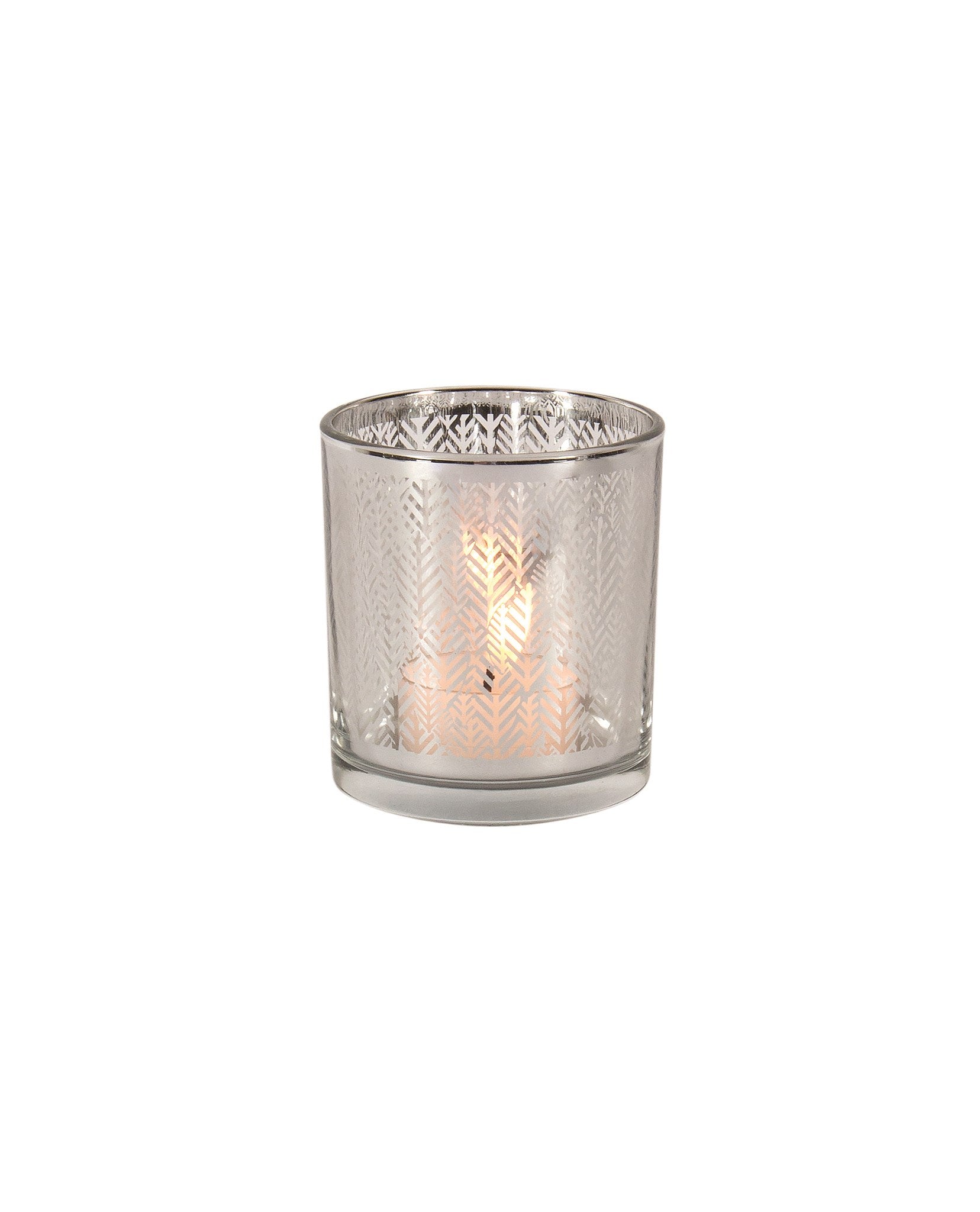 Silver Glass Tealight Holder