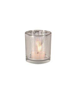 Silver Glass Tealight Holder