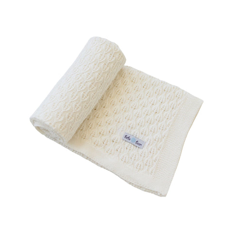 Open Knit Blanket in Ivory