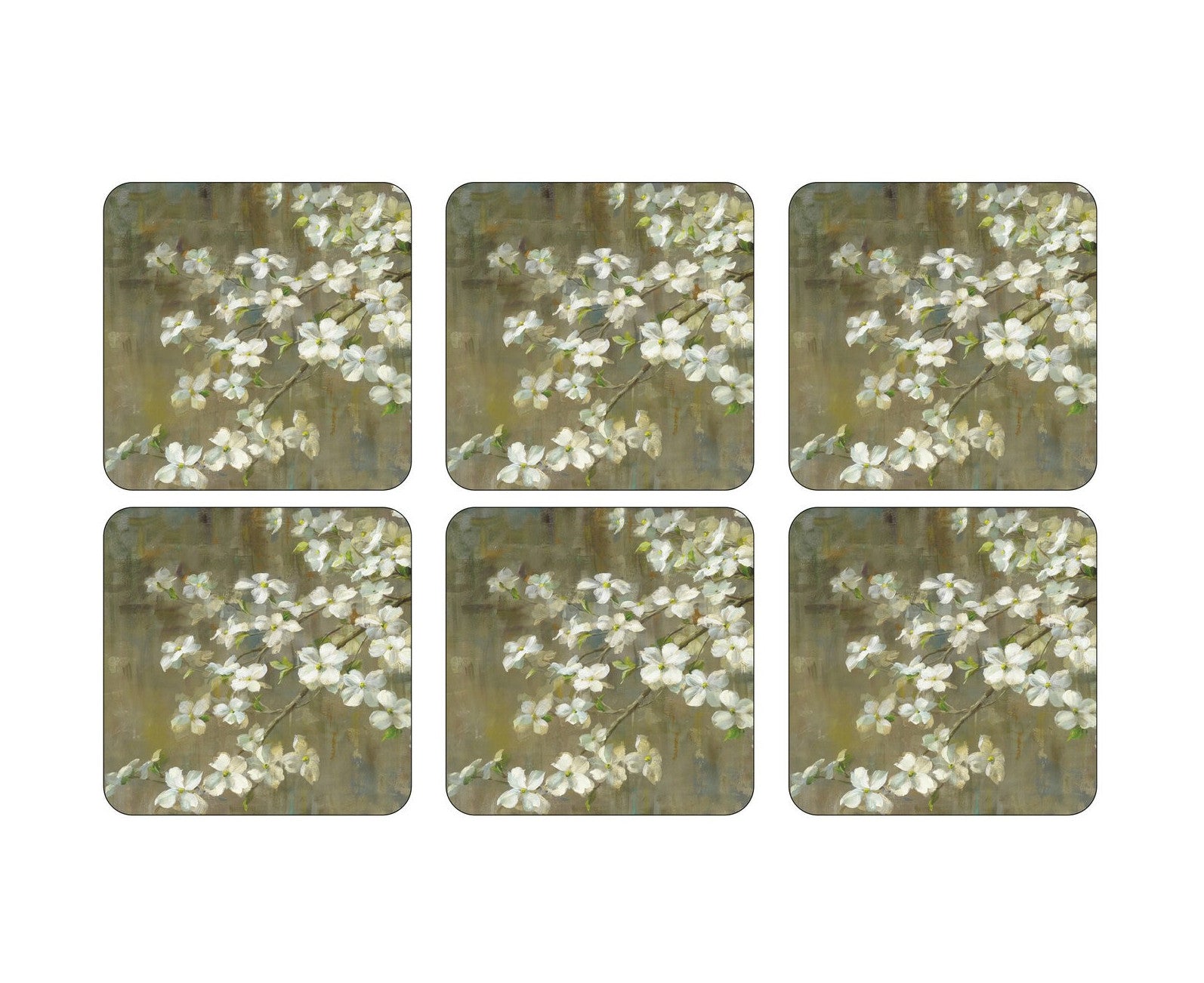 Pimpernel Dogwood in Spring Set of 6 Coasters