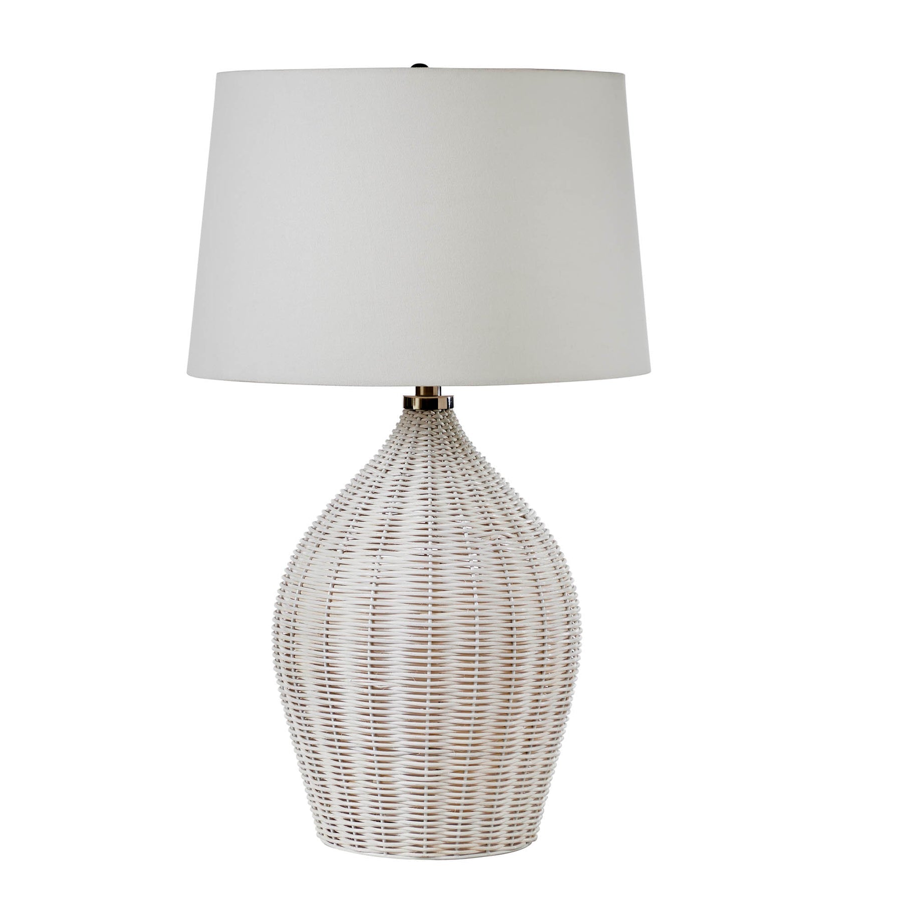 White Washed Rattan Lamp