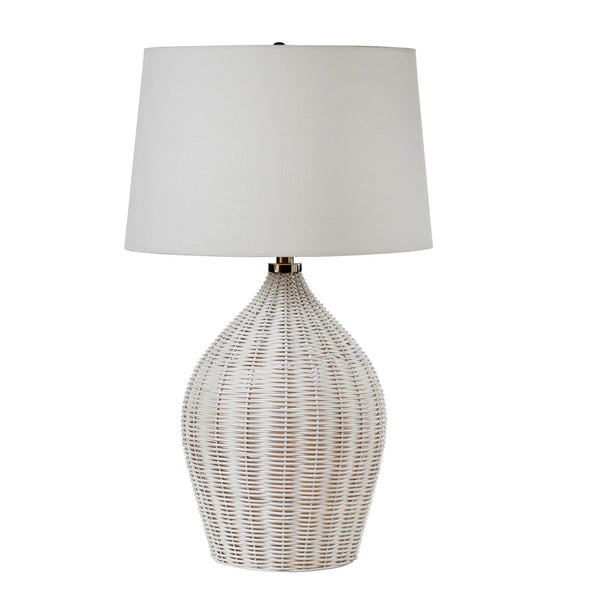 White Washed Rattan Lamp