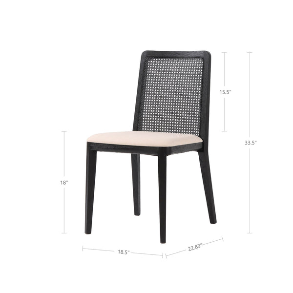 Cane Dining Chair - Natural/Linen