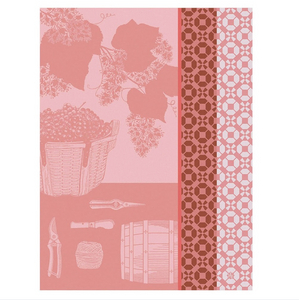 Le Jacquard Francais Tea Towel - Vin En Grappe Pink