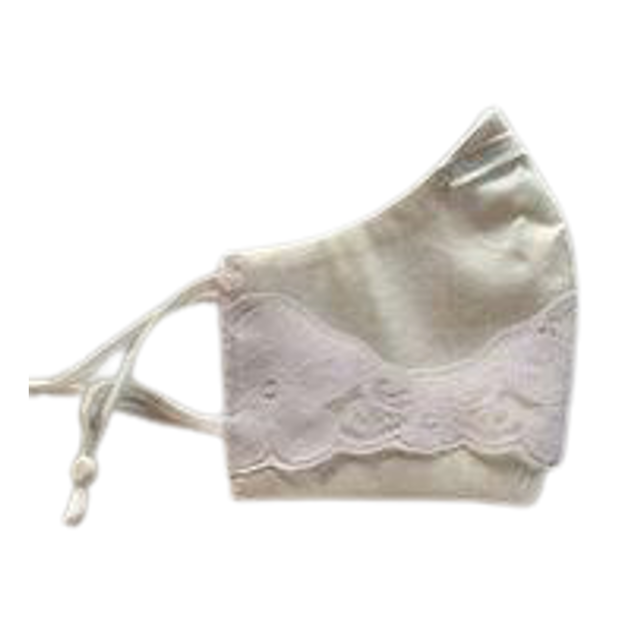 Ladies Ivory Silk & Lace Face Mask