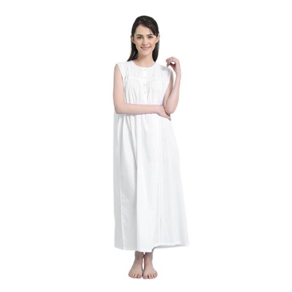 Laura Sleeveless Embroidered NightGown
