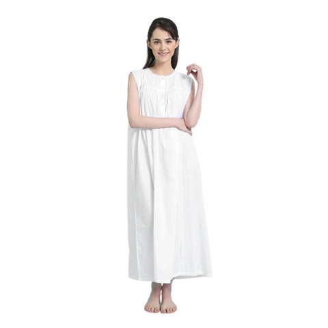 Laura Sleeveless Embroidered NightGown