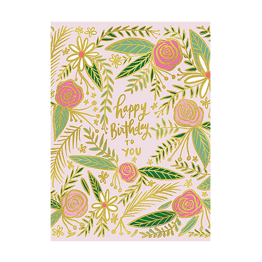 Happy Birthday To You Pink Floral Card