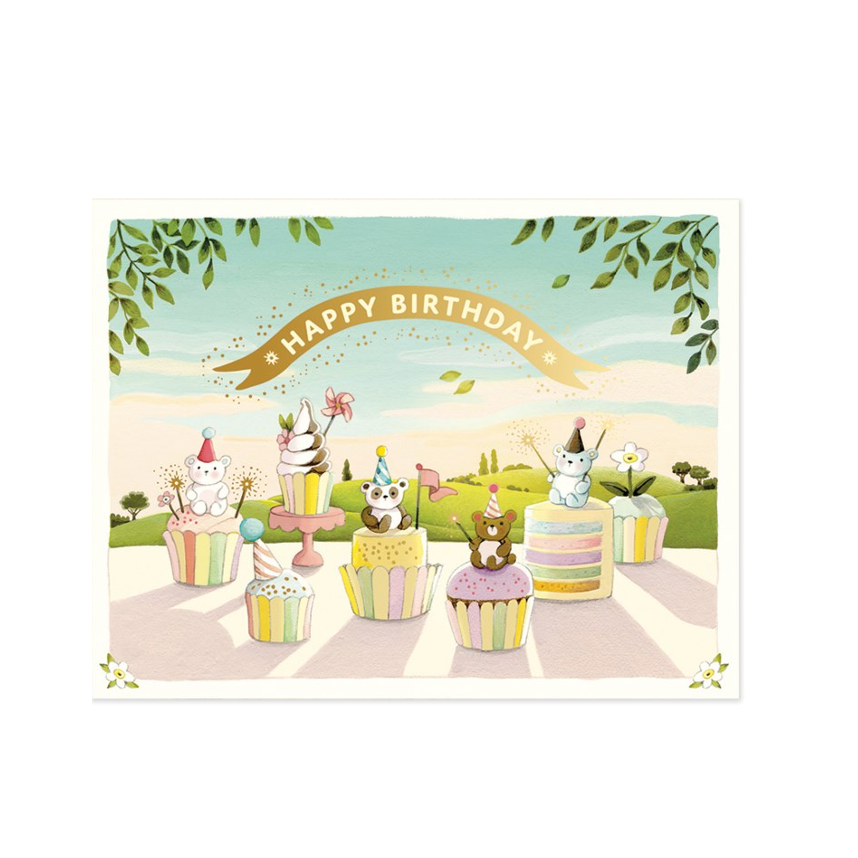 Happy Birthday Bears & Cupcakes Card