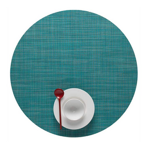 Chilewich Round Mini Basketweave Placemat - Turquoise