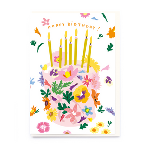 Happy Birthday Cake & Candles Card