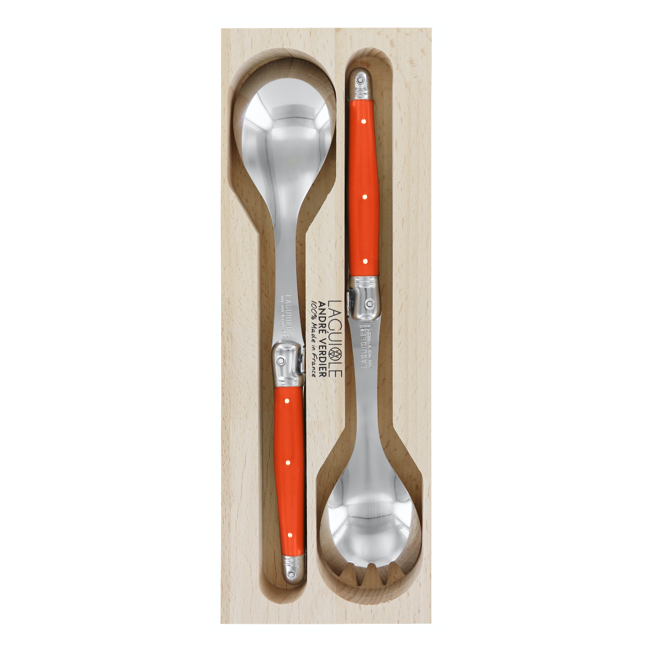 Laguiole Salad Servers - Orange