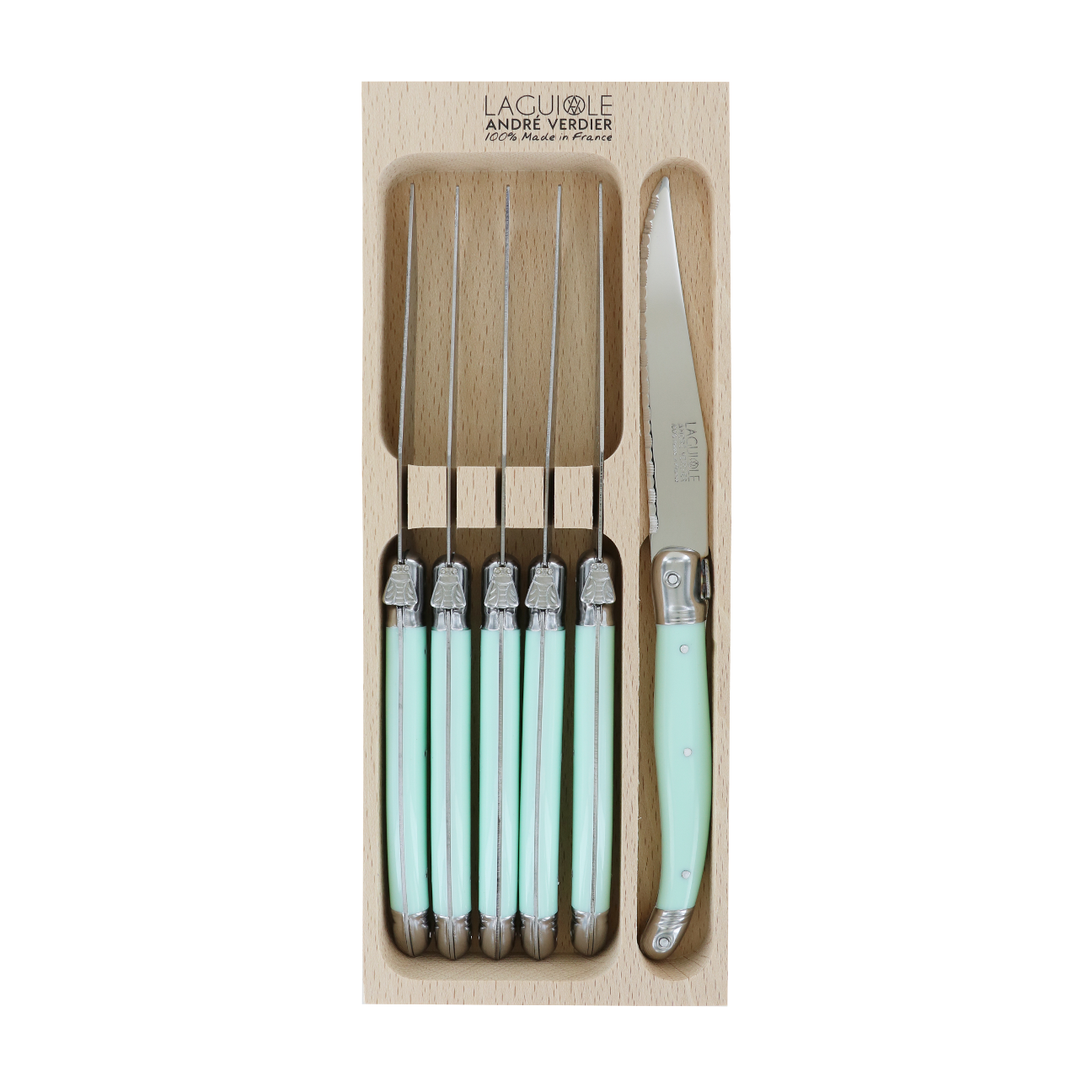 Laguiole French Steak Knives - Light Green