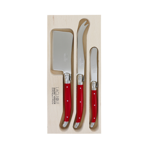Laguiole Cheese Set - Red