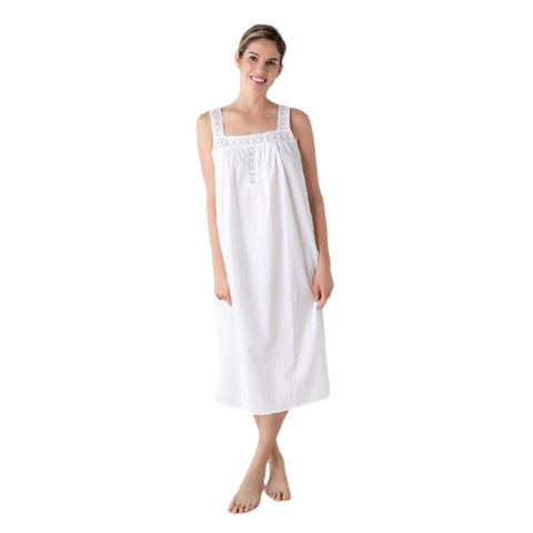 Louise White Cotton Nightgown