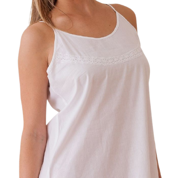 Kerry French Lace White Cotton Nightgown