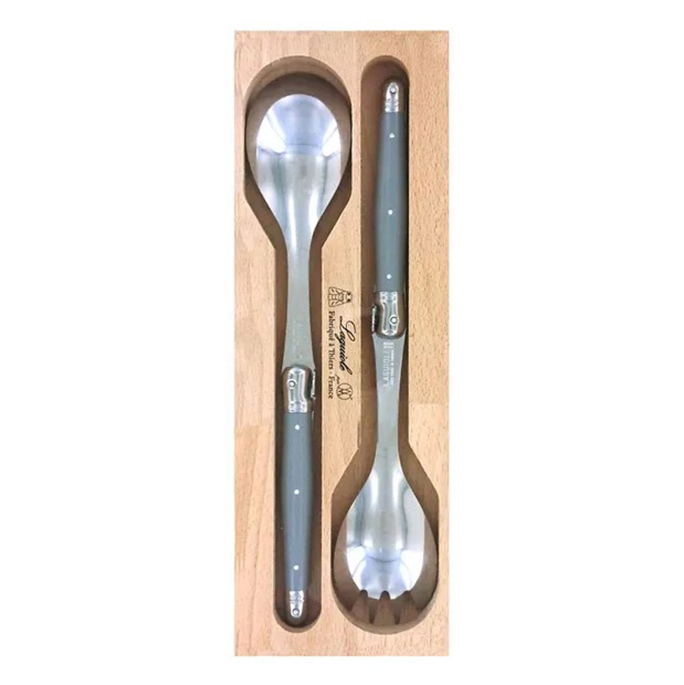 Laguiole Salad Servers - Mole Grey