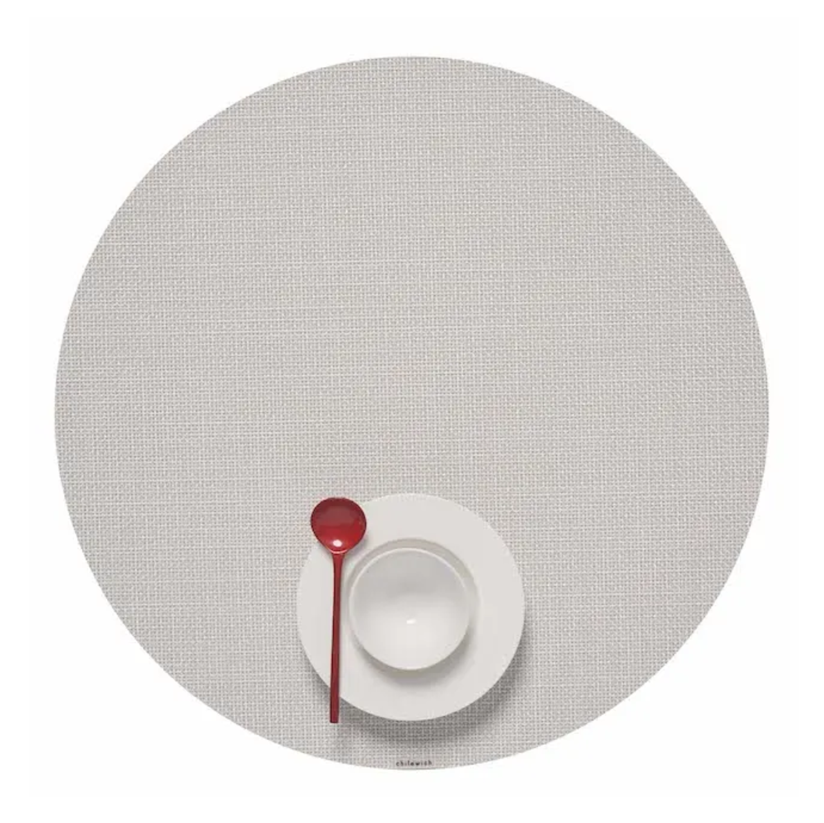 Chilewich Round Mini Basketweave Placemat - Sandstone