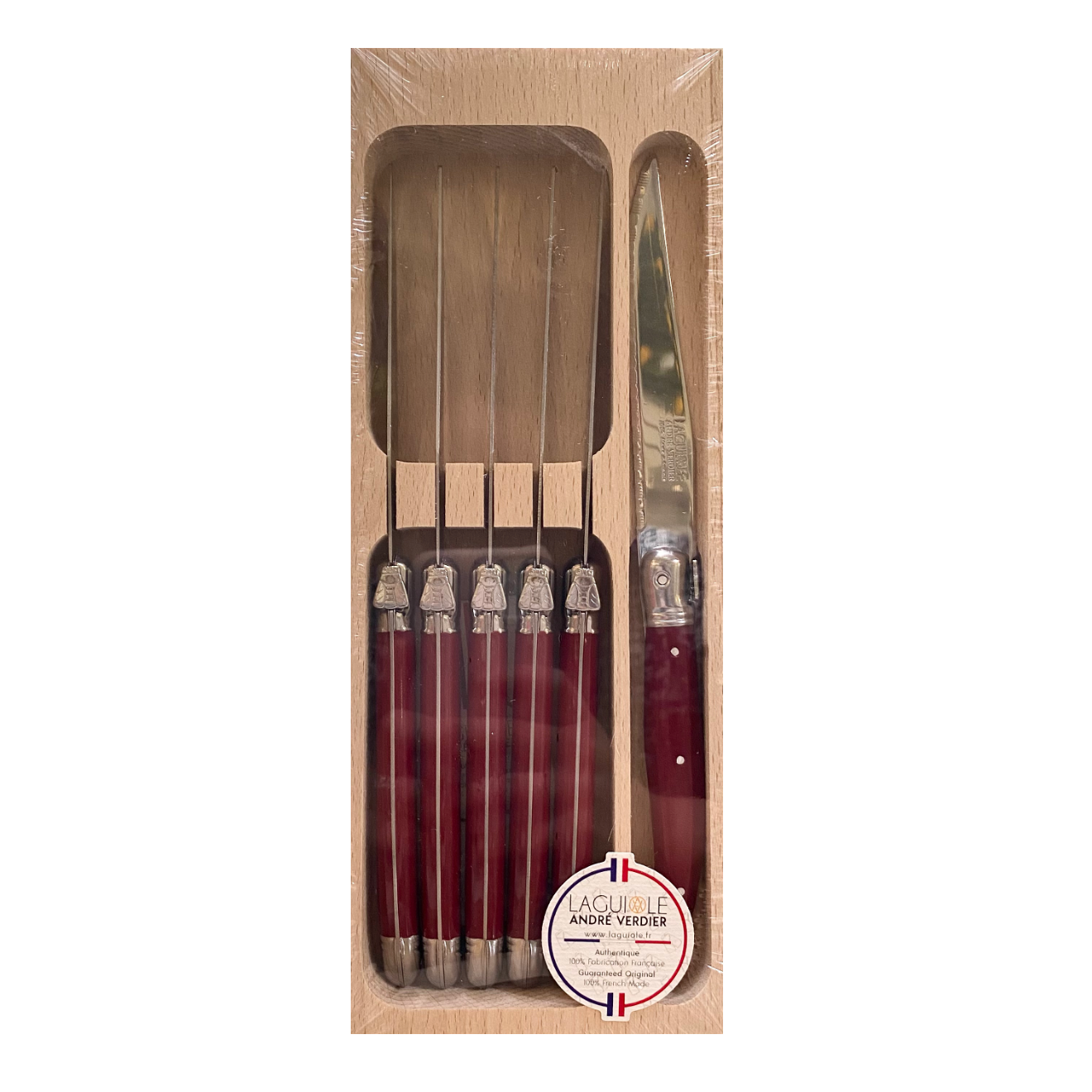 Laguiole French Steak Knives - Cherry Red
