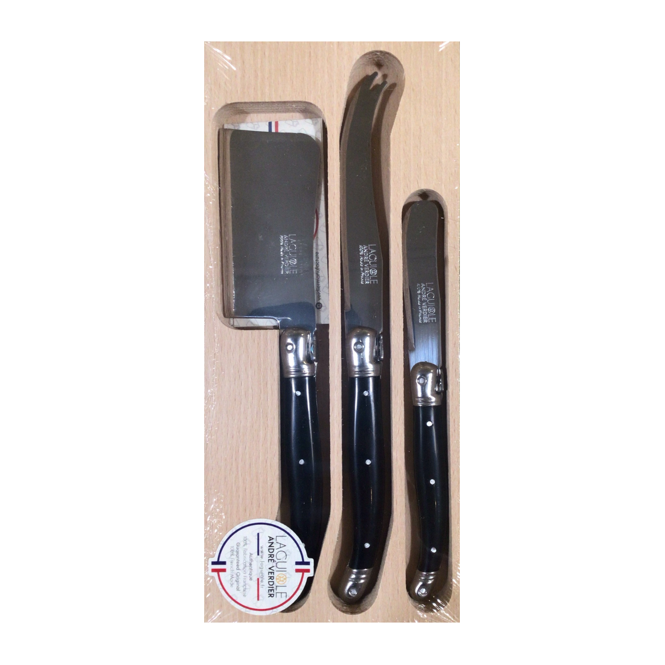 Black Laguiole Cheese Set w/ Pate Knife