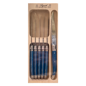 Laguiole French Steak Knives - Duck Blue