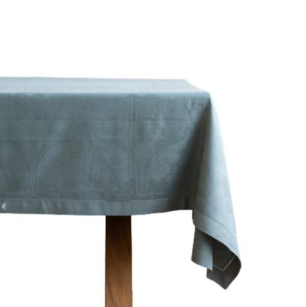 Teal Blue Linen Tablecloth