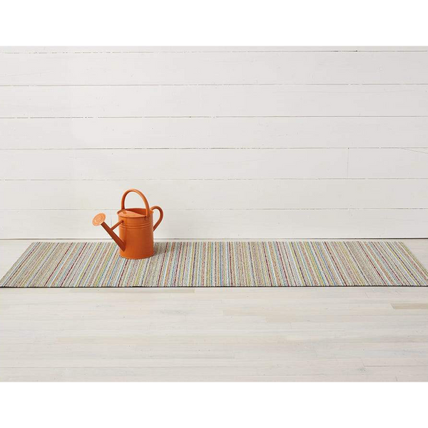 Chilewich Indoor/Outdoor Skinny Stripe Shag Floor Mat - Soft Multi