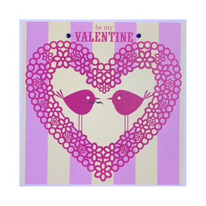 Be My Valentine Birds Heart Card