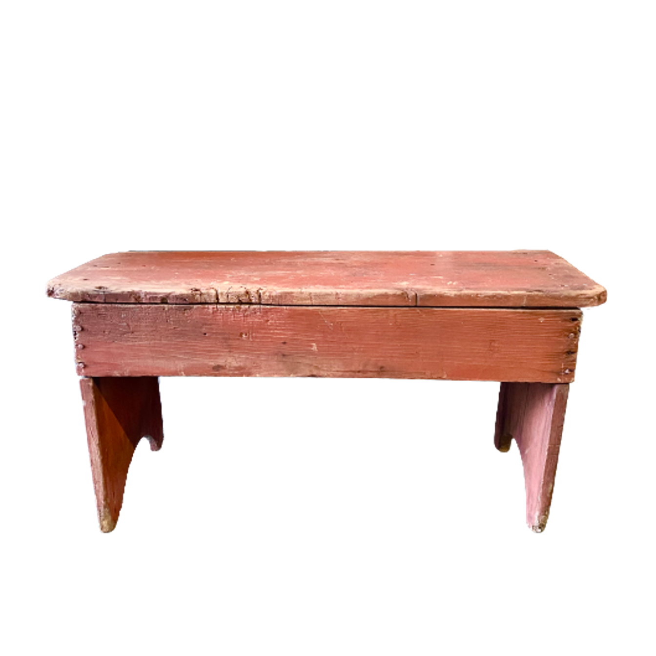 Vintage Original Paint Red Bench