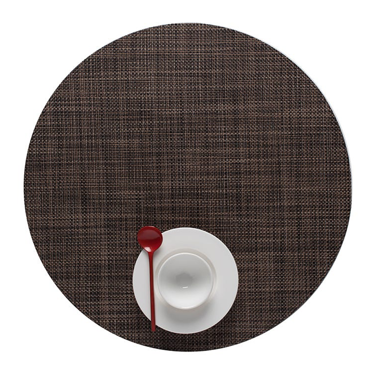 Chilewich Round Mini Basketweave Placemat - Dark Walnut